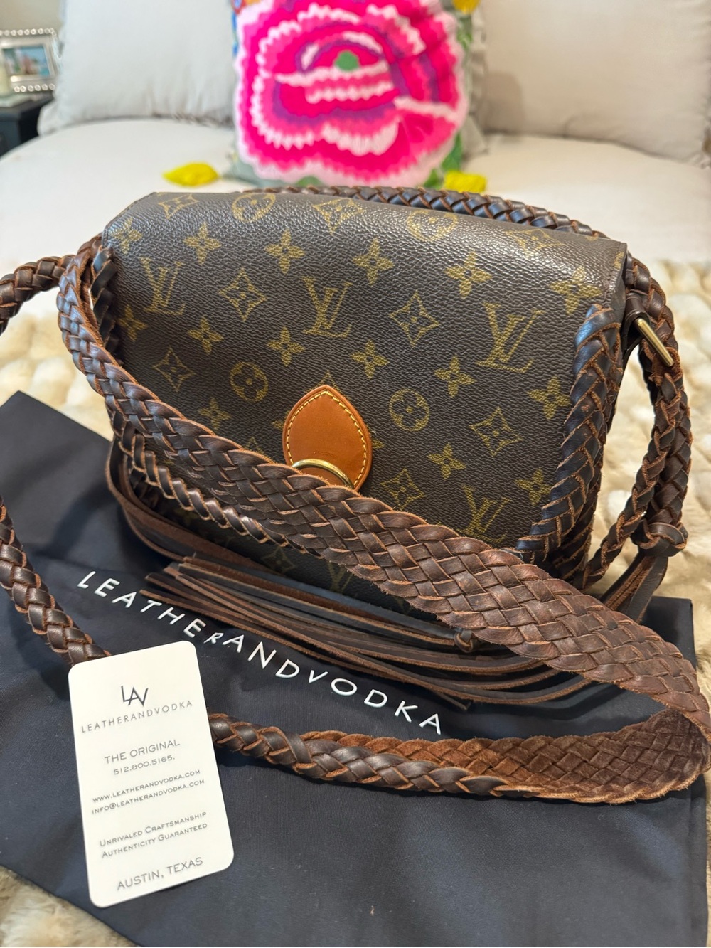 Louis Vuitton Brown Saint Cloud GM Chocolate Fringe.